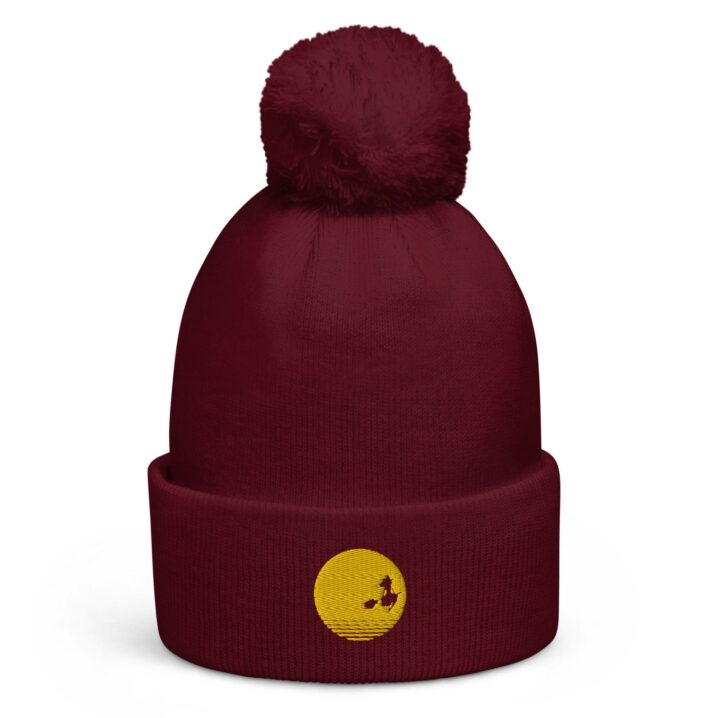 pom pom beanie burgundy front 633c5185c110b