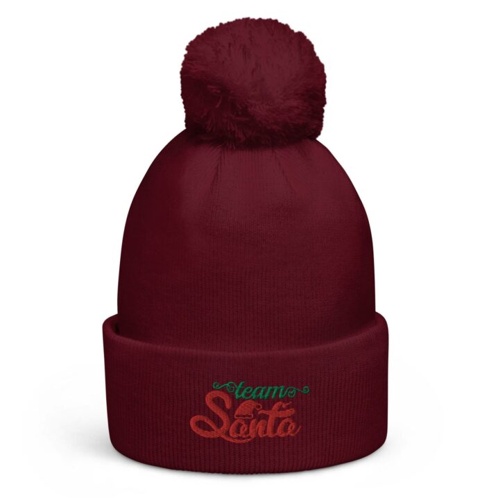 Team Santa pom pom beanie