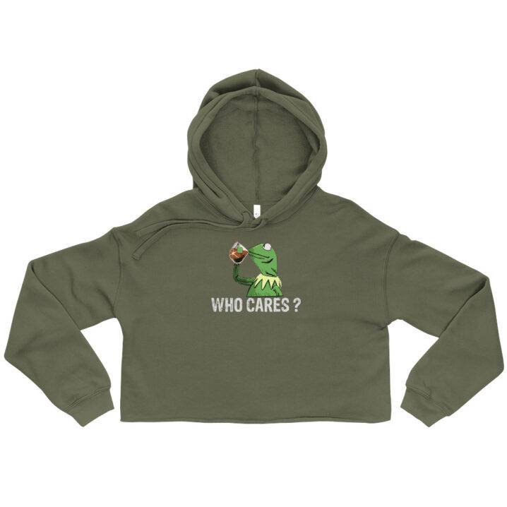 Kermit Cares Cropped Hoodie