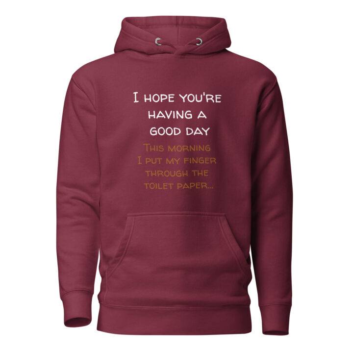 unisex premium hoodie maroon front 63d11e23c3f29