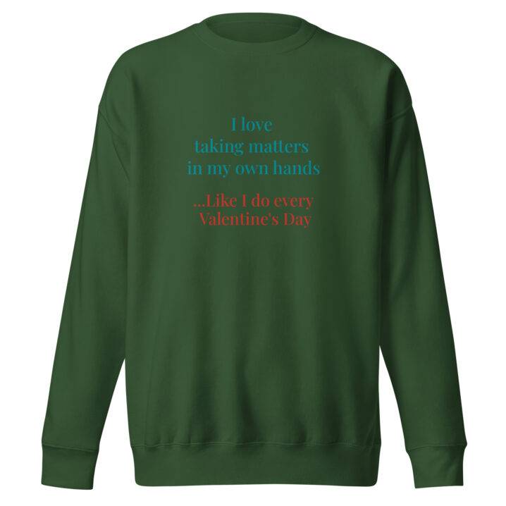 unisex premium sweatshirt forest green front 63da70fc66457