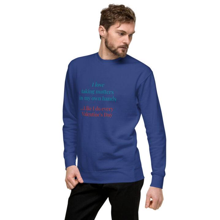 unisex premium sweatshirt team royal left front 63da70fc653ae