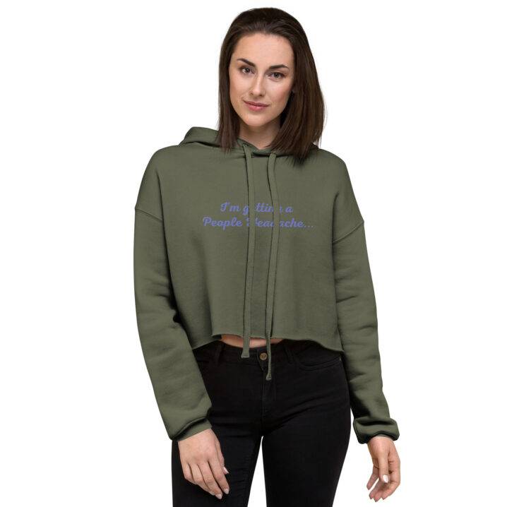 womens cropped hoodie military green front 641179e7efb71